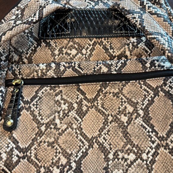 Samantha Brown Embossed Python/Snakeskin backpack - Picture 6 of 15